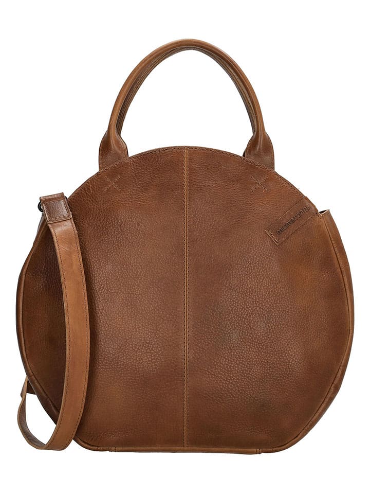 HIDE & STITCHES Skórzana torebka "Cote d Azur" w kolorze jasnobrązowym - 36 x 32 x 8 cm rozmiar: onesize