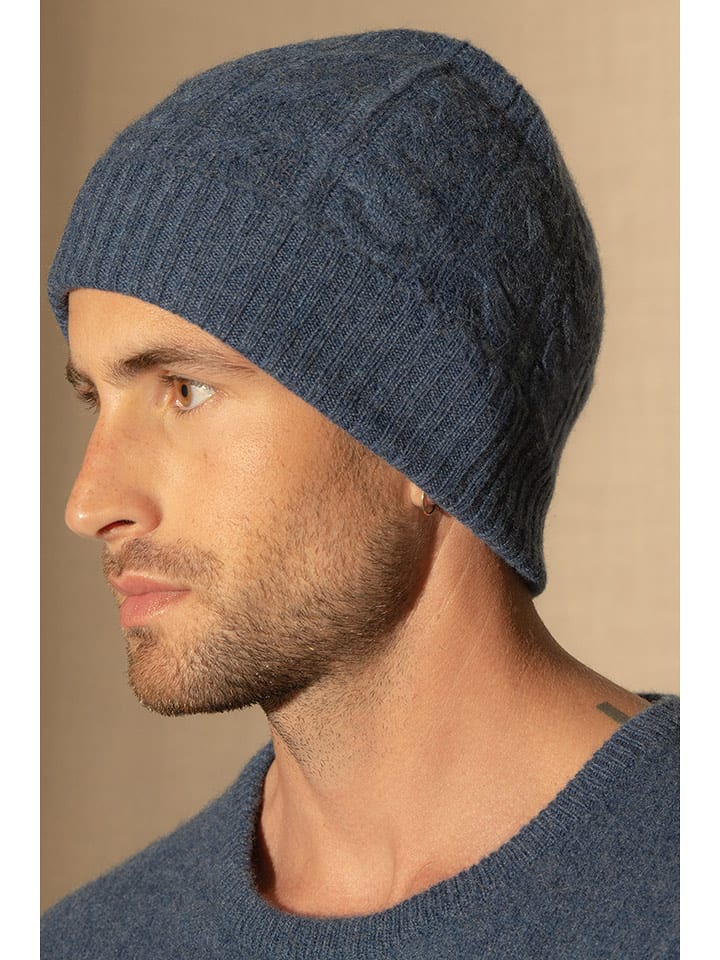 Perfect Cashmere Kaszmirowa czapka "Popi" w kolorze niebieskim rozmiar: onesize