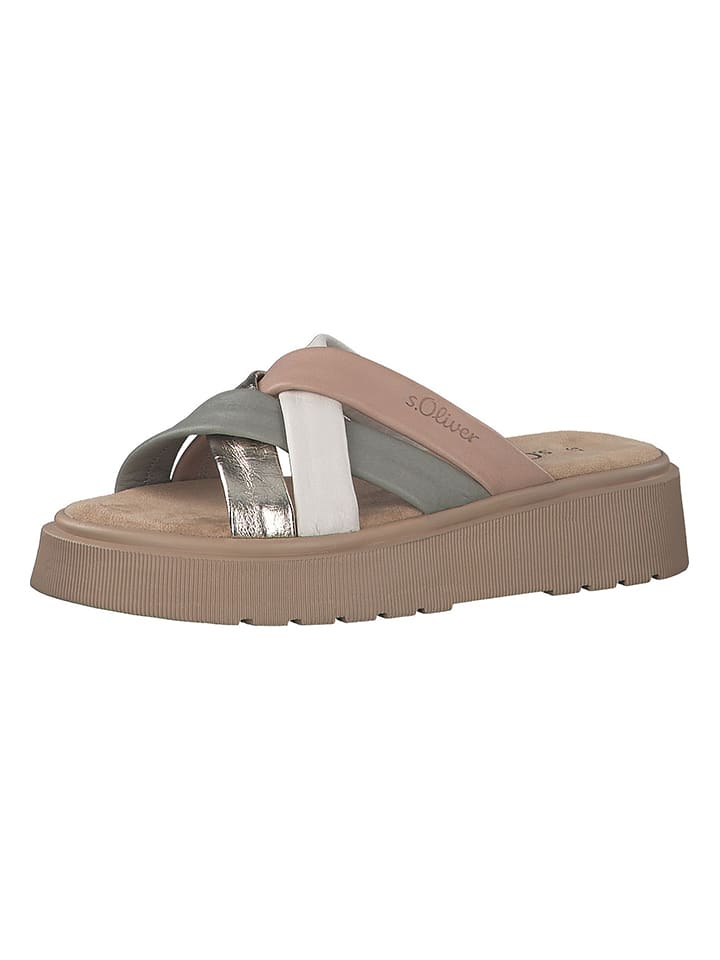 s.Oliver Skórzane klapki ze wzorem rozmiar: 40