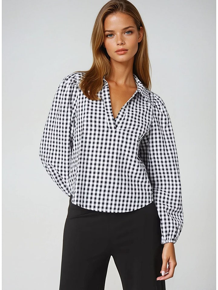 Monki Bluzka w kolorze czarno-białym rozmiar: M