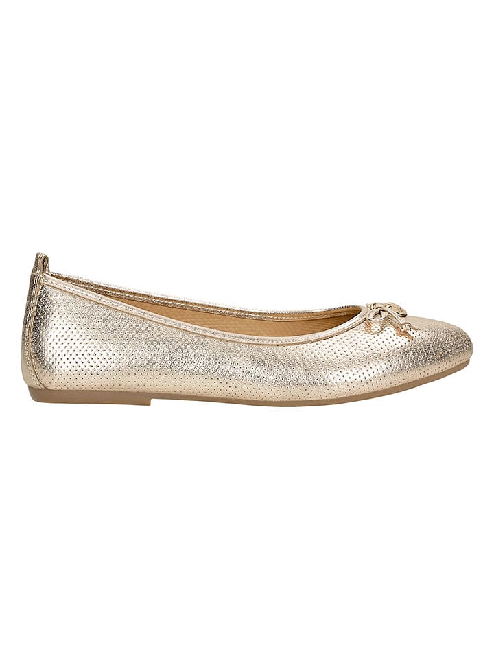 Wojas Skórzane baleriny w kolorze złotym rozmiar: 40
