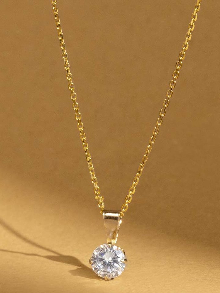 OR ÉCLAT Złota zawieszka "Puce" z cyrkonią rozmiar: onesize