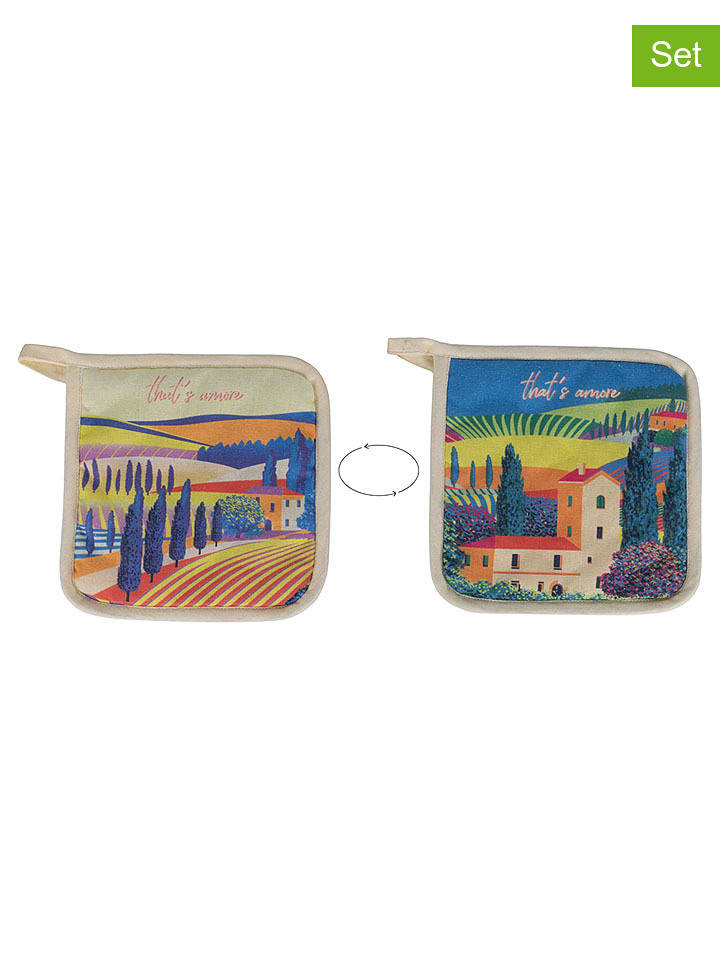 Villa d´Este Łapki kuchenne (2 szt.) "Thats Love" ze wzorem - 20 x 20 cm rozmiar: onesize