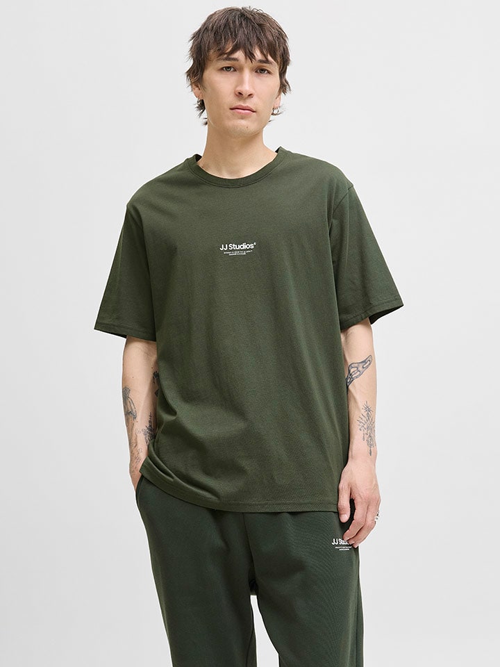 Jack & Jones Koszulka "Jjesoho" w kolorze khaki rozmiar: M