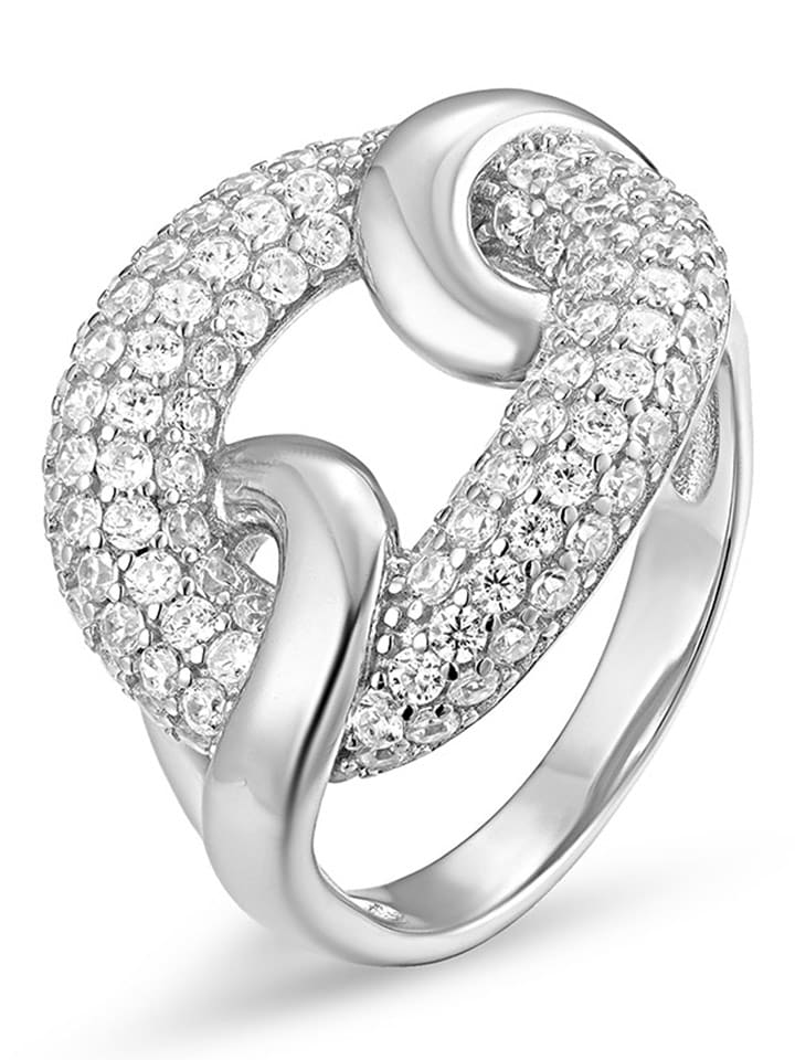 Eclat d'Argent Srebrny pierścionek z cyrkoniami rozmiar: 56