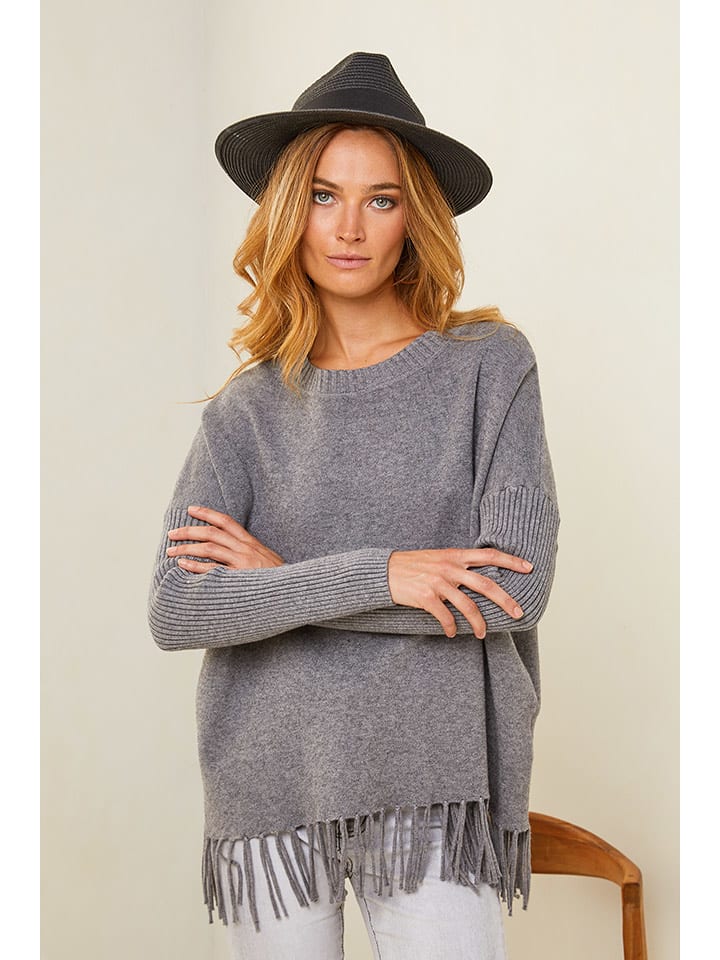 Plume Sweter "Abarran" w kolorze szarym rozmiar: L