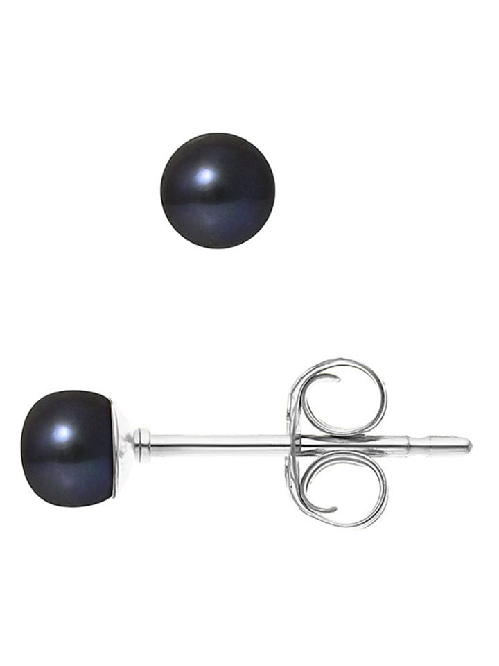 Pearl Addict Kolczyki-wkrętki z perłami w kolorze granatowym rozmiar: onesize