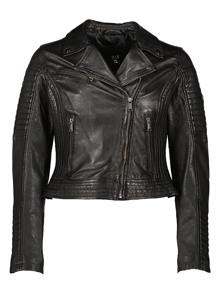HIS Skórzana kurtka w kolorze czarnym rozmiar: 36
