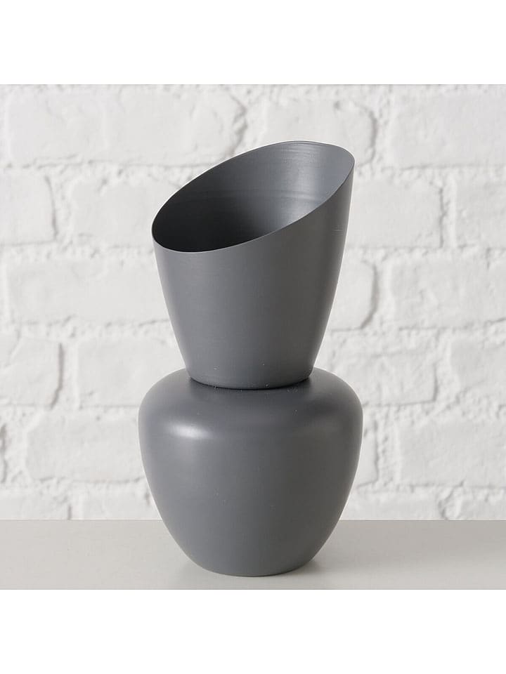 Boltze Wazon "Rundi" w kolorze ciemnoszarym - wys. 18 cm rozmiar: onesize