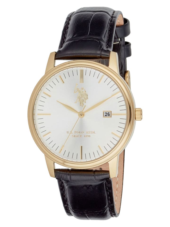 U.S. Polo Assn. Zegarek kwarcowy w kolorze złoto-czarno-białym rozmiar: onesize