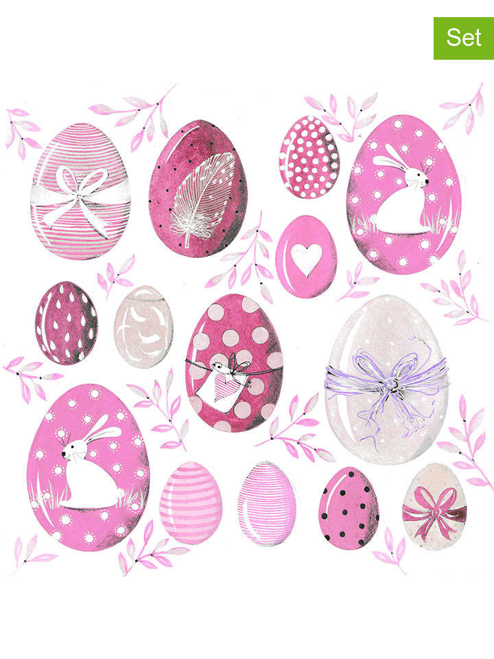 ppd Serwetki (40 szt.) "Easter" w kolorze biało-jasnoróżowym rozmiar: onesize