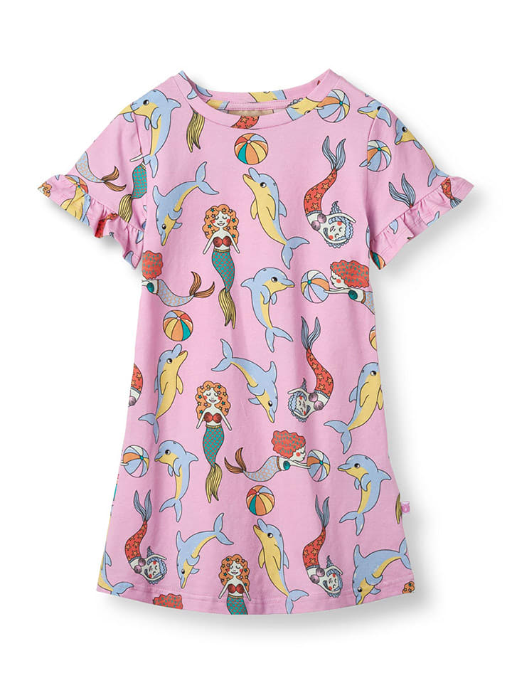 Småfolk Sukienka w kolorze jasnoróżowym ze wzorem rozmiar: 122/128