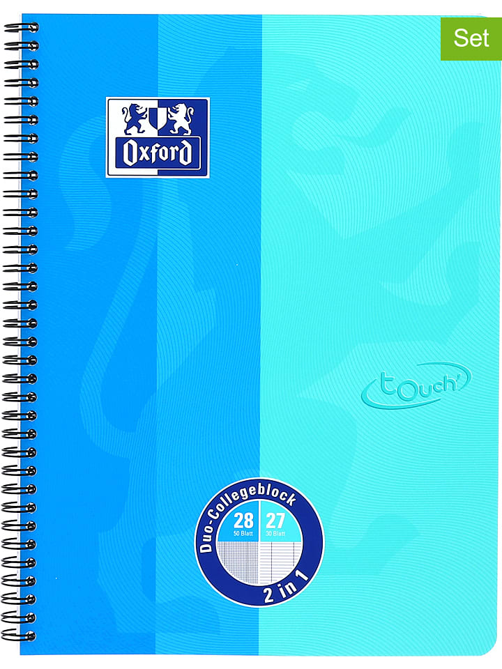 Oxford Kołozeszyty 2w1 (2 szt.) w kolorze turkusowo-niebieskim rozmiar: onesize