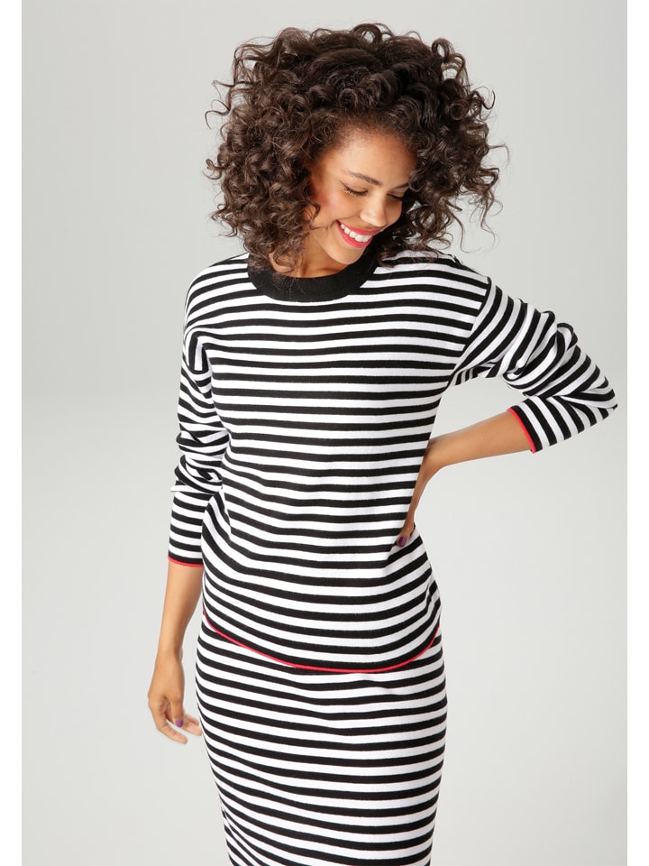 Aniston Sweter w kolorze czarno-białym rozmiar: 38