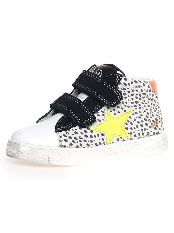 Naturino Skórzane sneakersy "Pinn" w kolorze czarno-białym rozmiar: 32