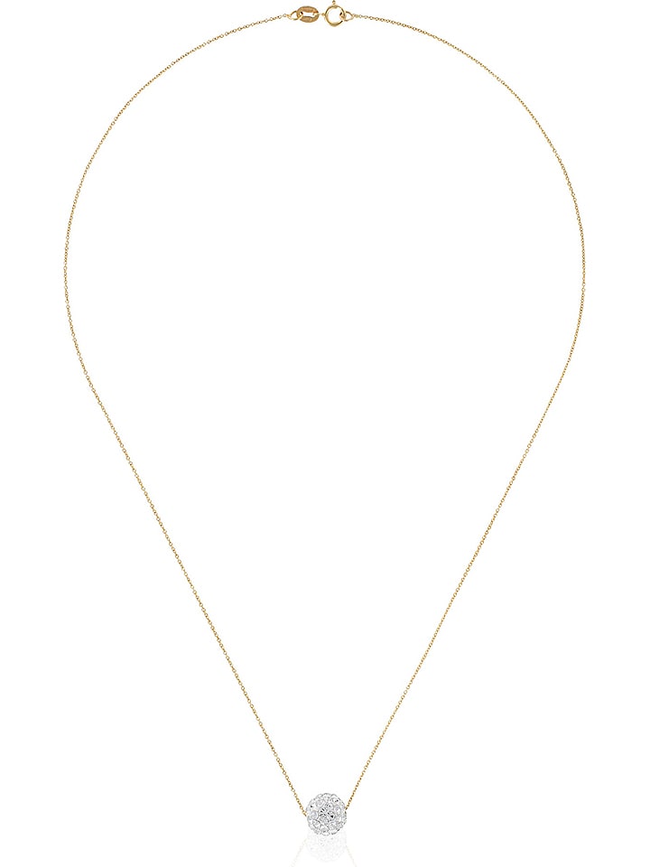 OR ÉCLAT Złoty naszyjnik "Bulle de crystal" z zawieszką - dł. 45 cm rozmiar: onesize