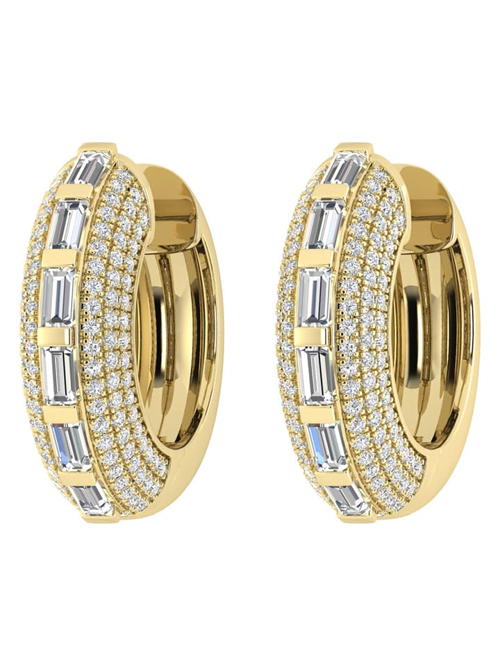 Diamonds lab grown Złote kolczyki-kreole z diamentami rozmiar: onesize