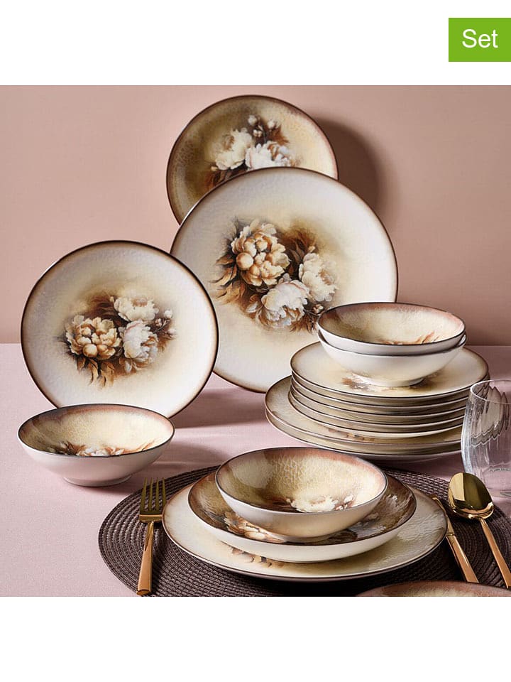 Hermia 26-częściowy zestaw w kolorze biało-brązowym rozmiar: onesize