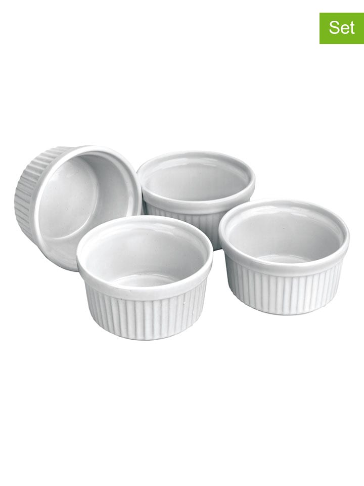 Ibili Foremki (4 szt.) "Ramekin" w kolorze białym - Ø 9 cm rozmiar: onesize