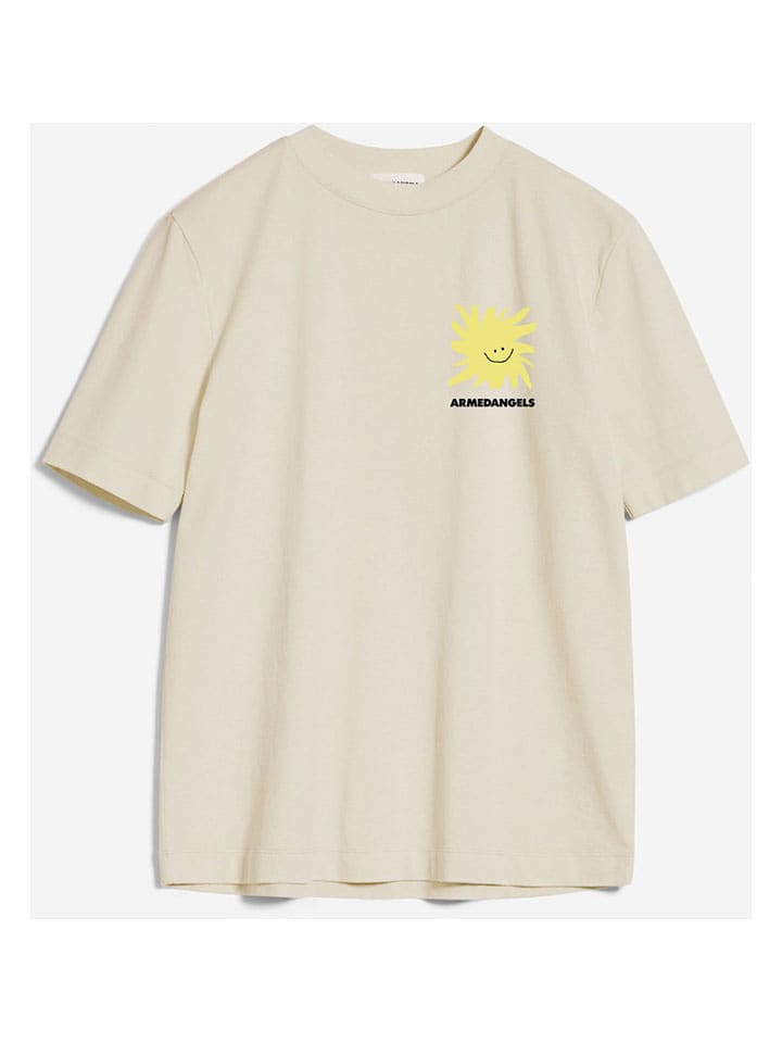 armedangels Koszulka "Tarjaa Smile" w kolorze beżowym rozmiar: L