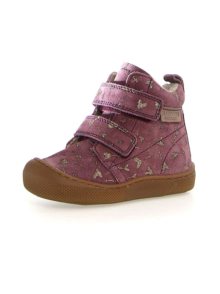 Naturino Skórzane botki zimowe "Wigghi" w kolorze różowym rozmiar: 22