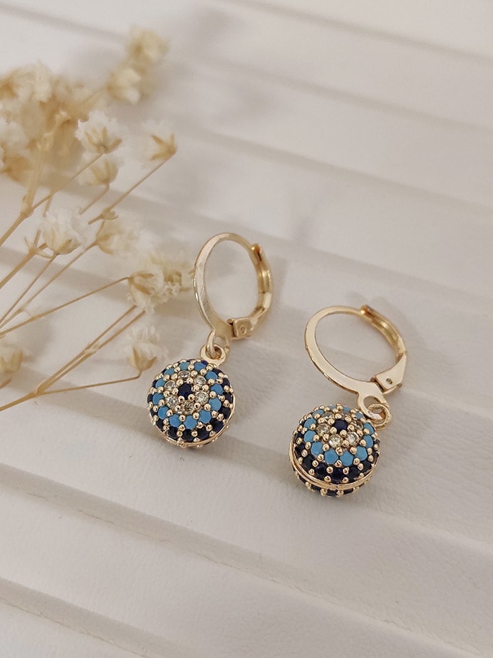 Nakkash Pozłacane kolczyki z cyrkoniami i emalią rozmiar: onesize