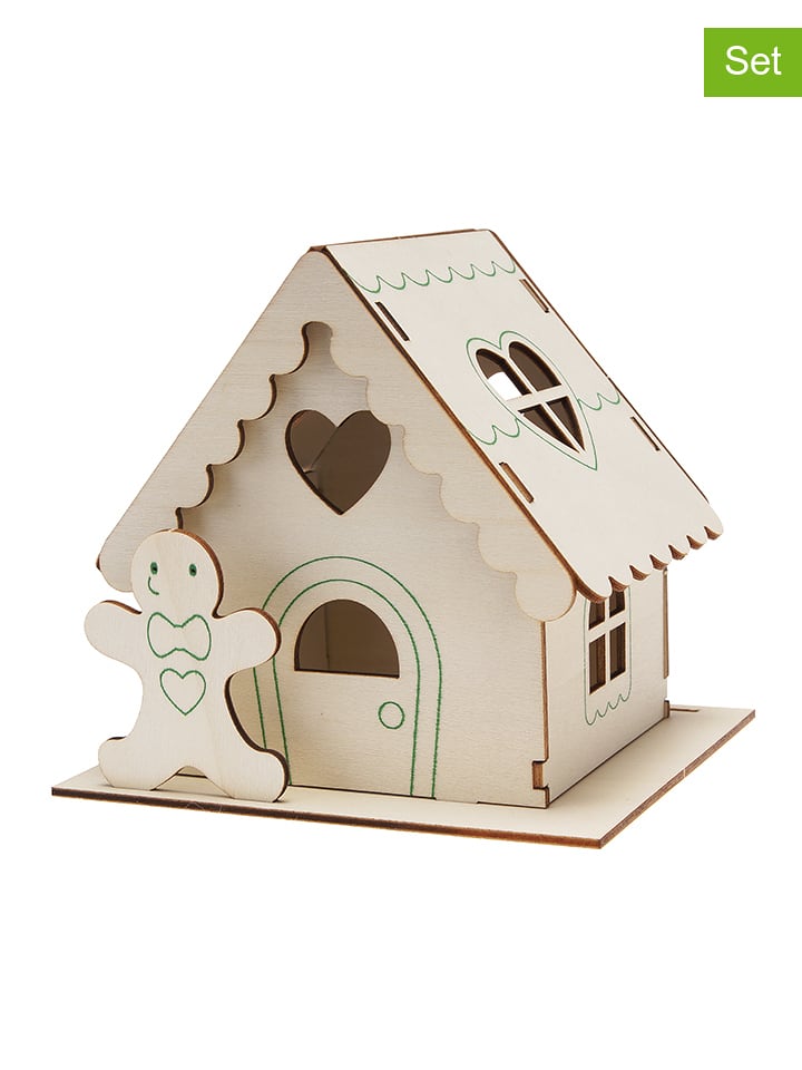 SUNNYSUE Drewniane domki piernikowe (3 szt.) do złożenia rozmiar: onesize