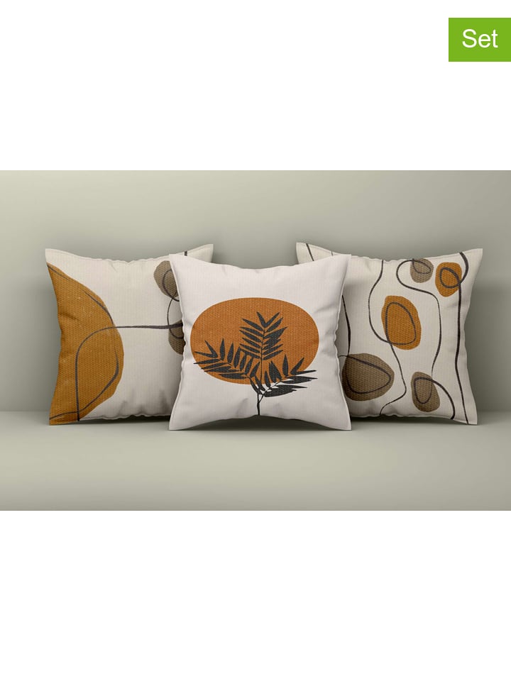 Wallity Poszewki (3 szt.) w kolorze kremowo-jasnobrązowym na poduszkę rozmiar: 43x43 cm