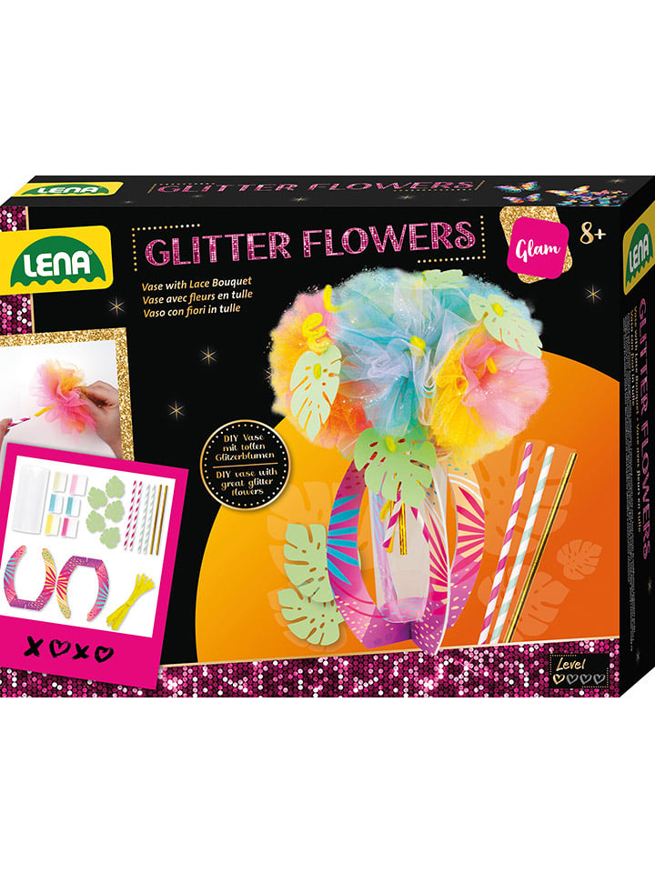 LENA Zestaw kreatywny "Glitter Flowers" w różnych kolorach - 8+ rozmiar: onesize