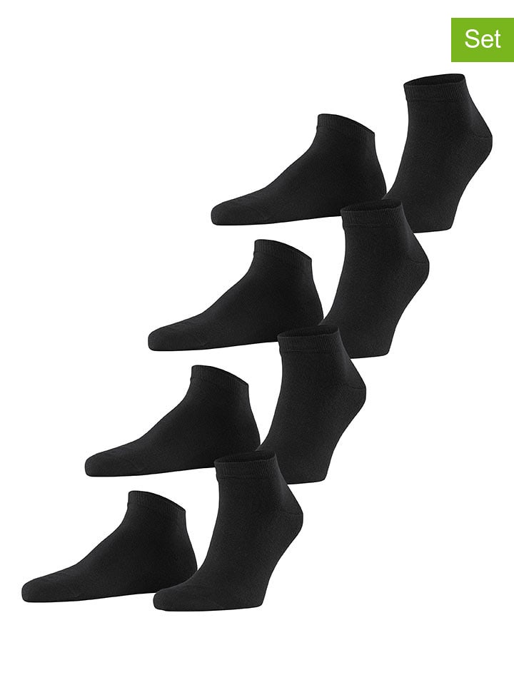 ESPRIT Skarpety (4 pary) "Solid" w kolorze czarnym rozmiar: 40-46