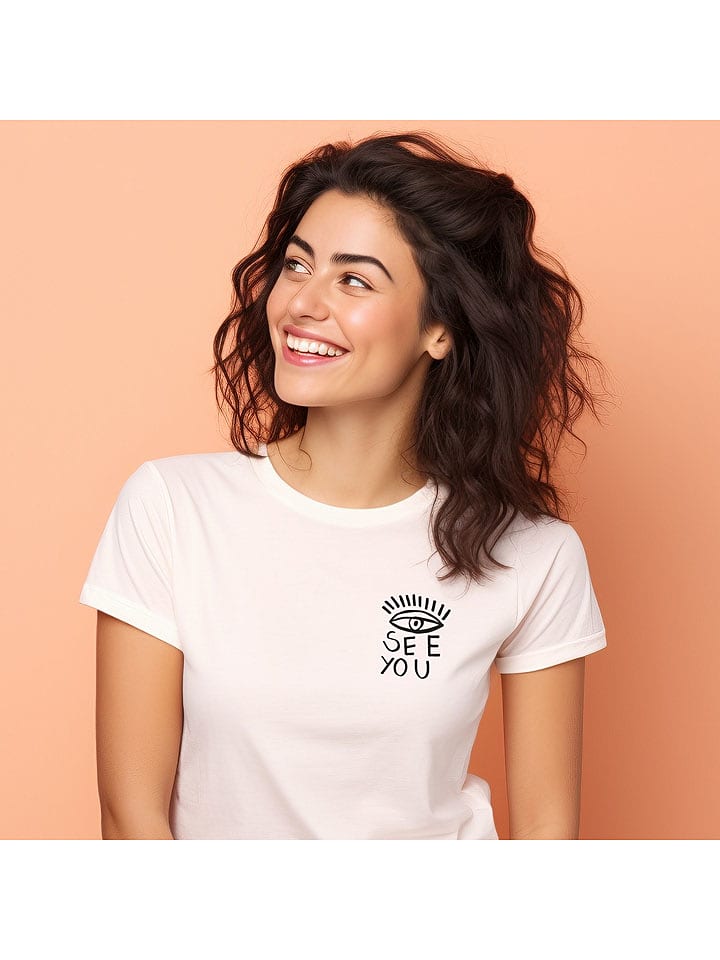 WOOOP Koszulka "I see you" w kolorze białym rozmiar: XXL