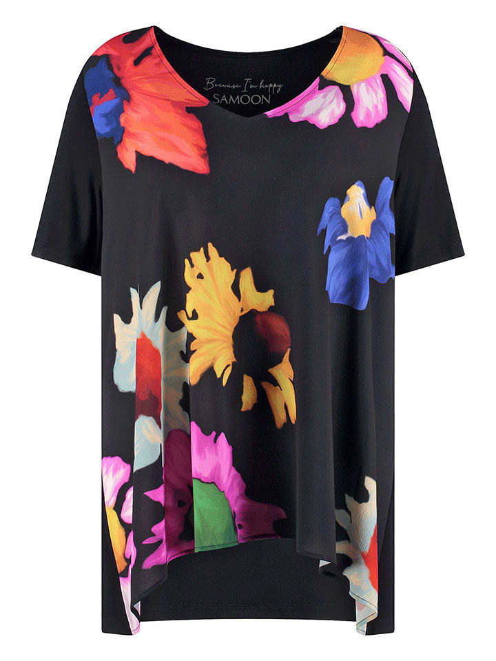 SAMOON Koszulka w kolorze czarnym ze wzorem rozmiar: 46