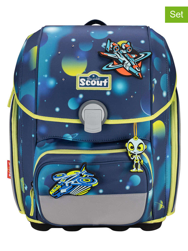 Scout 5-częściowy zestaw szkolny "Genius Set LED - Planets" w kolorze niebieskim rozmiar: onesize