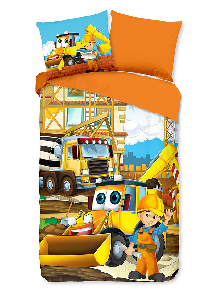 Good Morning Komplet pościeli w kolorze pomarańczowym ze wzorem rozmiar: 140x220 cm