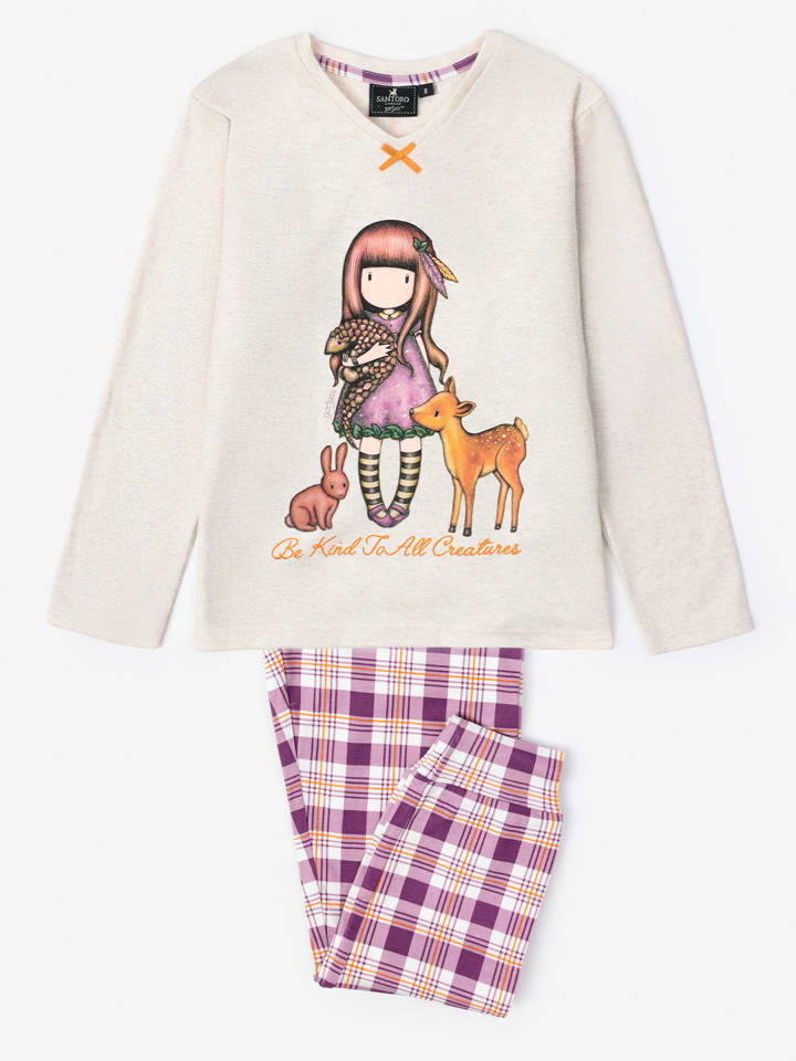 SANTORO London Piżama "Santoro Gorjuss" w kolorze kremowo-fioletowym rozmiar: 104