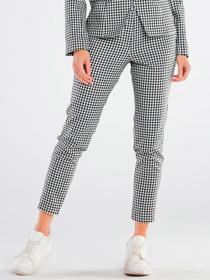 Awama Spodnie w kolorze czarno-białym rozmiar: L