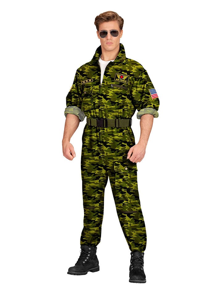 Carnival Party 2-częściowy kostium "Jet fighter pilot" w kolorze khaki rozmiar: XXL