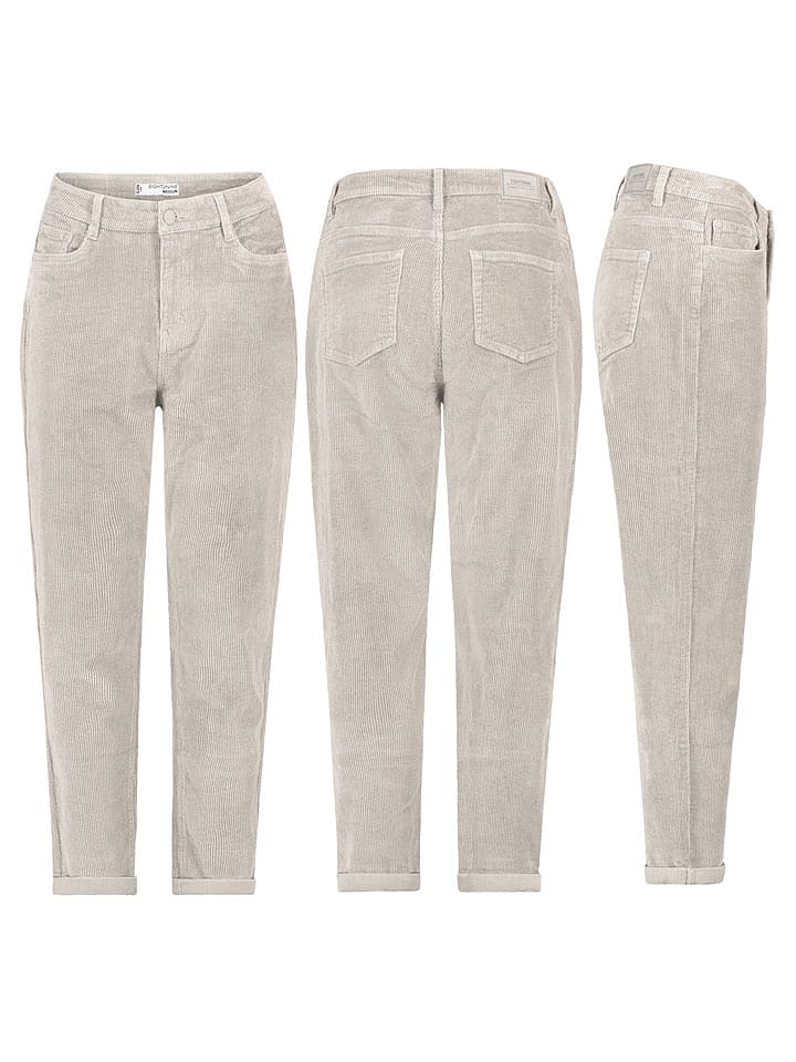 Eight2Nine Spodnie sztruksowe w kolorze kremowym rozmiar: M