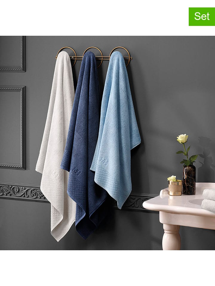 maison héritage PARIS Ręczniki prysznicowe (2 szt.) w kolorze błękitnym rozmiar: 70x140 cm