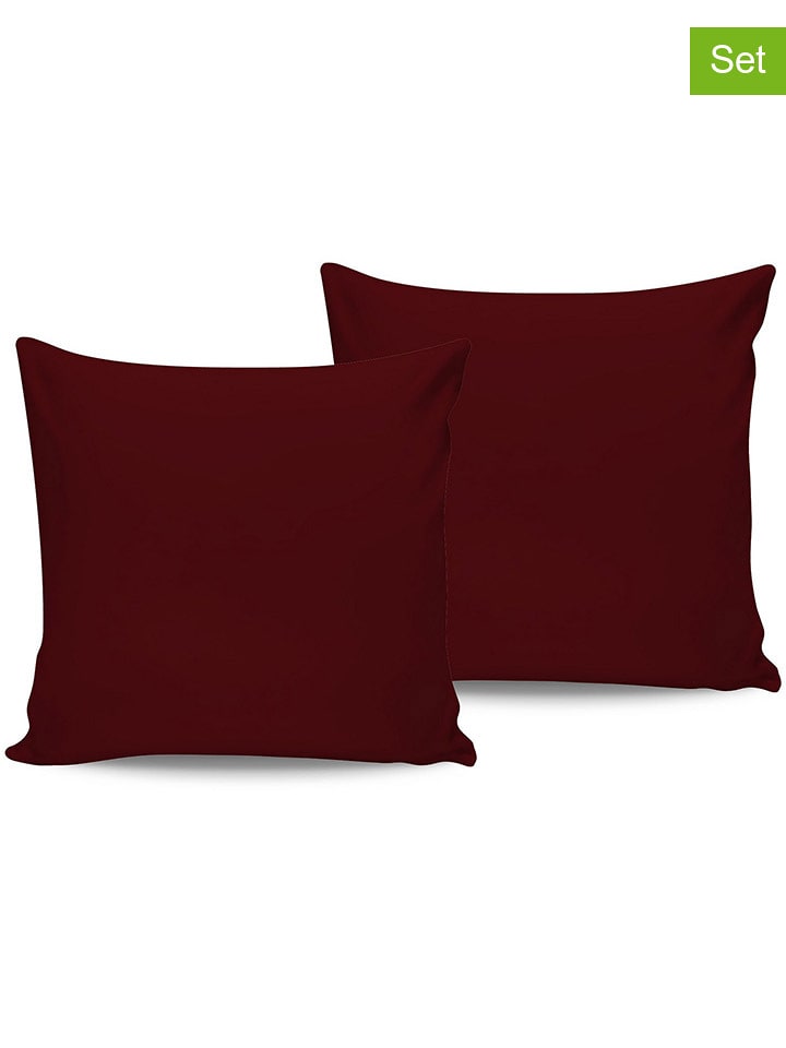 Elizabed Poszewki satynowe (2 szt.) w kolorze brązowym na poduszkę rozmiar: 80x80 cm