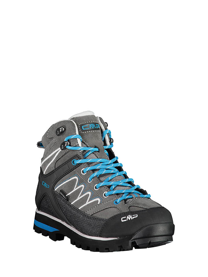 CMP Skórzane botki trekkingowe "Moon" w kolorze szaro-niebiesko-czarnym rozmiar: 38