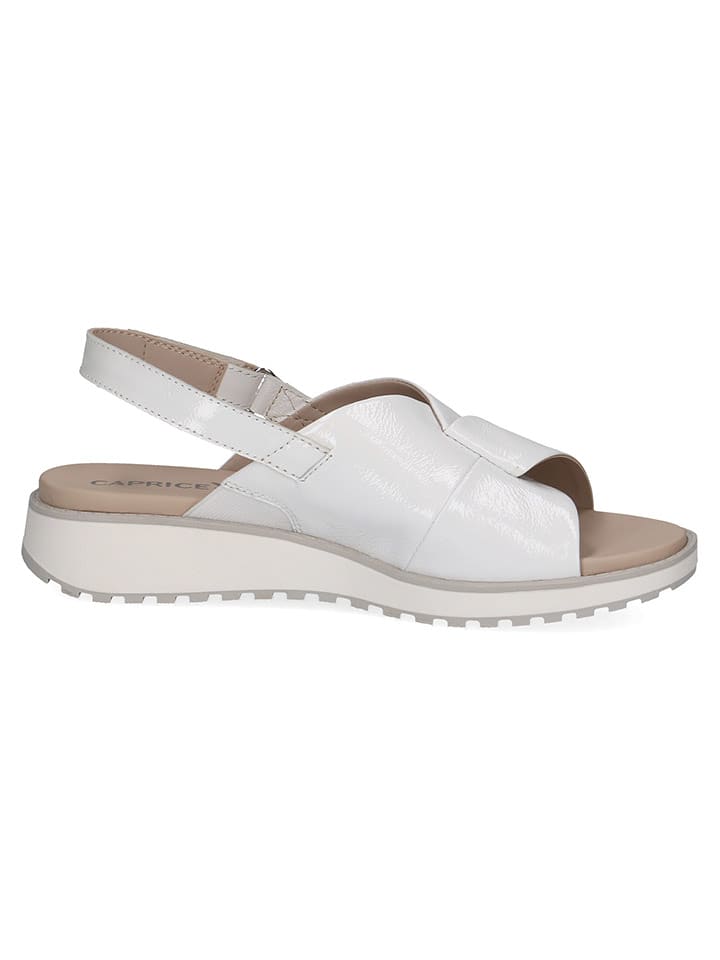 Caprice Skórzane sandały "Kandy" w kolorze białym rozmiar: 38