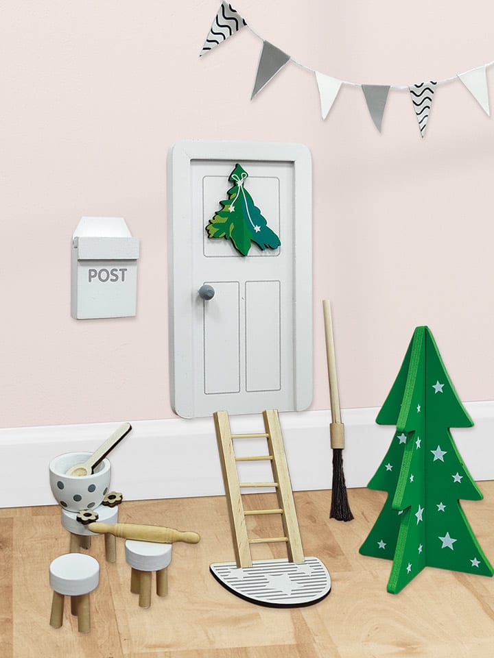 Tanner Zestaw akcesoriów świątecznych "Modern" w kolorze biało-zielonym rozmiar: onesize