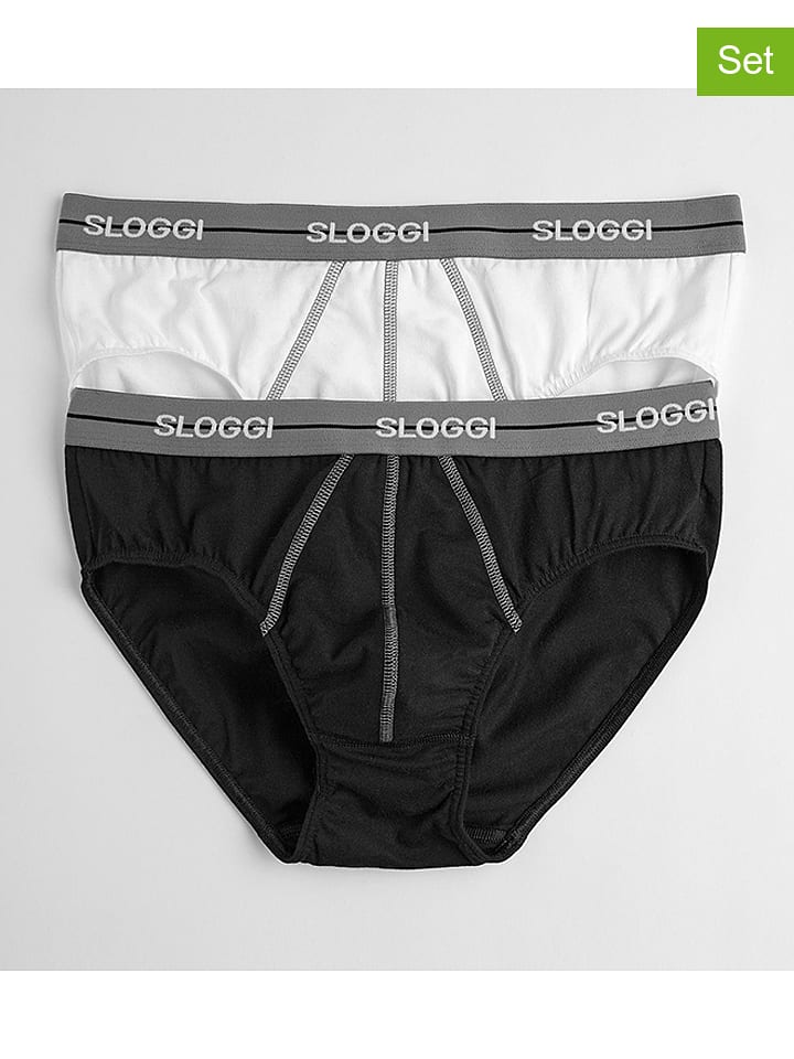 Sloggi Slipy (2 pary) w kolorze czarnym i białym rozmiar: M