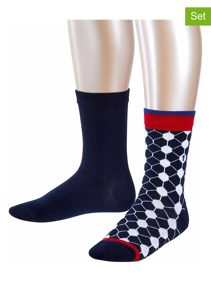 ESPRIT Skarpety (2 pary) "Football" w kolorze granatowym rozmiar: 27-30