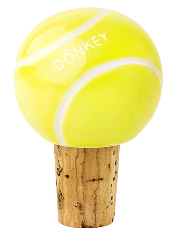 Donkey Zatyczka "Tennis" w kolorze żółtym do butelki - 4,5 x 6,5 x 4,5 cm rozmiar: onesize