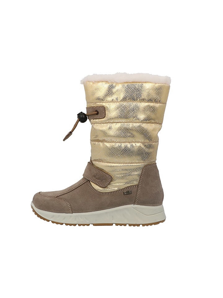 Lurchi Botki zimowe "Chiliana" w kolorze złoto-szaro-jasnobrązowym rozmiar: 39