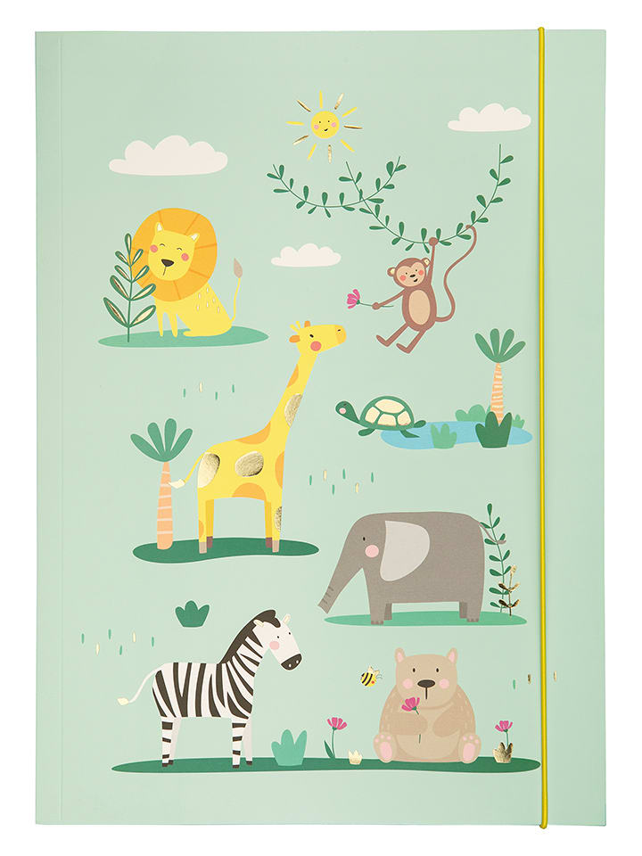folia PAPER Teczka "Happy Safari" w kolorze miętowym rozmiar: onesize