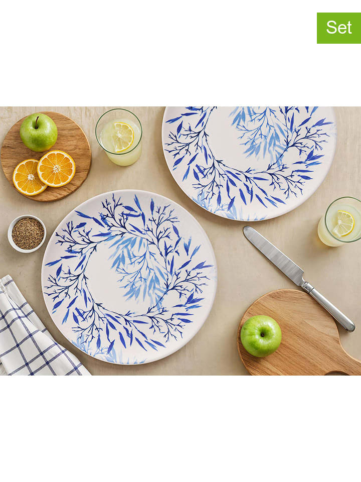 Hermia Talerze obiadowe (6 szt.) w kolorze biało-niebieskim - Ø 25,5 cm rozmiar: onesize