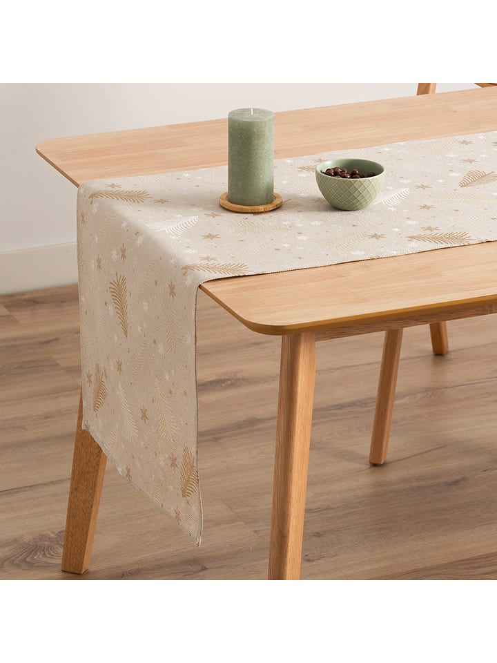 GAMUSI Bieżnik "Christree" w kolorze złoto-beżowym rozmiar: 45x135 cm